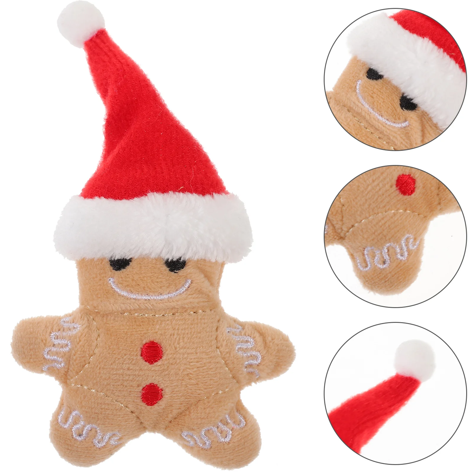 

Kitten Toys Plush Dog Cat Funny Christmas Catnip Chew Modeling Small Gingerbread Man Shape for Cats