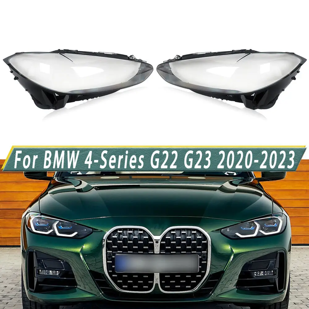 L&R Headlamp Headlight Lens Cover Shell For BMW 4-Series G22 G23 G26 2020-2023