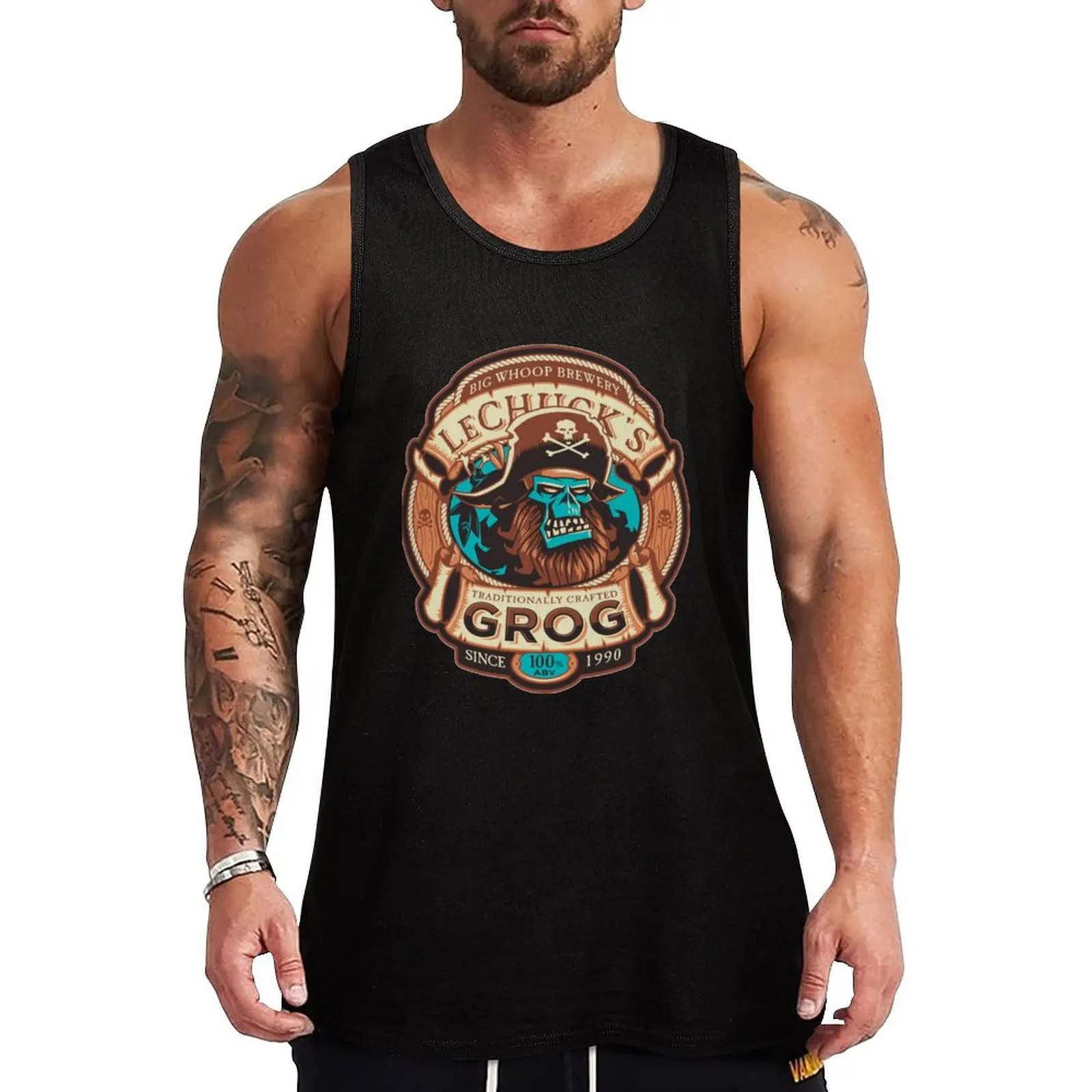 LeChuck's Grog Craft Beer Monkey Island Tank Top Camiseta deportiva hombre Camiseta para hombre ropa de gimnasio hombres Ajuste muscular