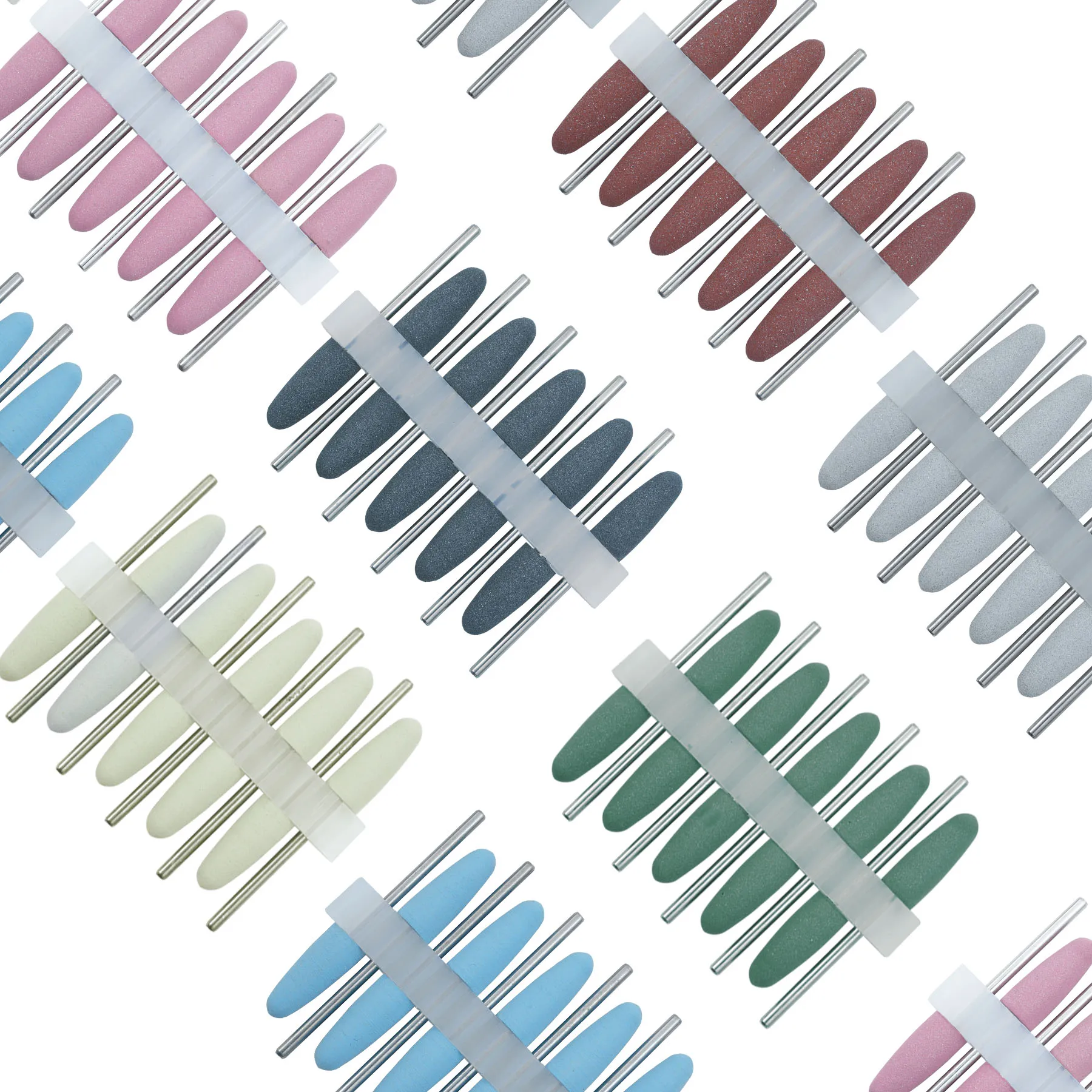 10 pçs cabeça cúspide 7 cores de borracha de silicone prego brocas buffer elétrica manicure máquina broca do prego acessórios ferramentas