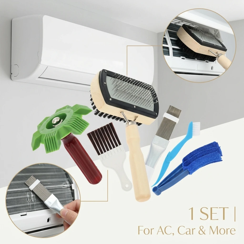 

Air Conditioner Condenser Fin Cleaning Brush Tool Coil Condenser Brush AC Fin Comb Air Refrigerator Fin Brush Home Cleaning Tool