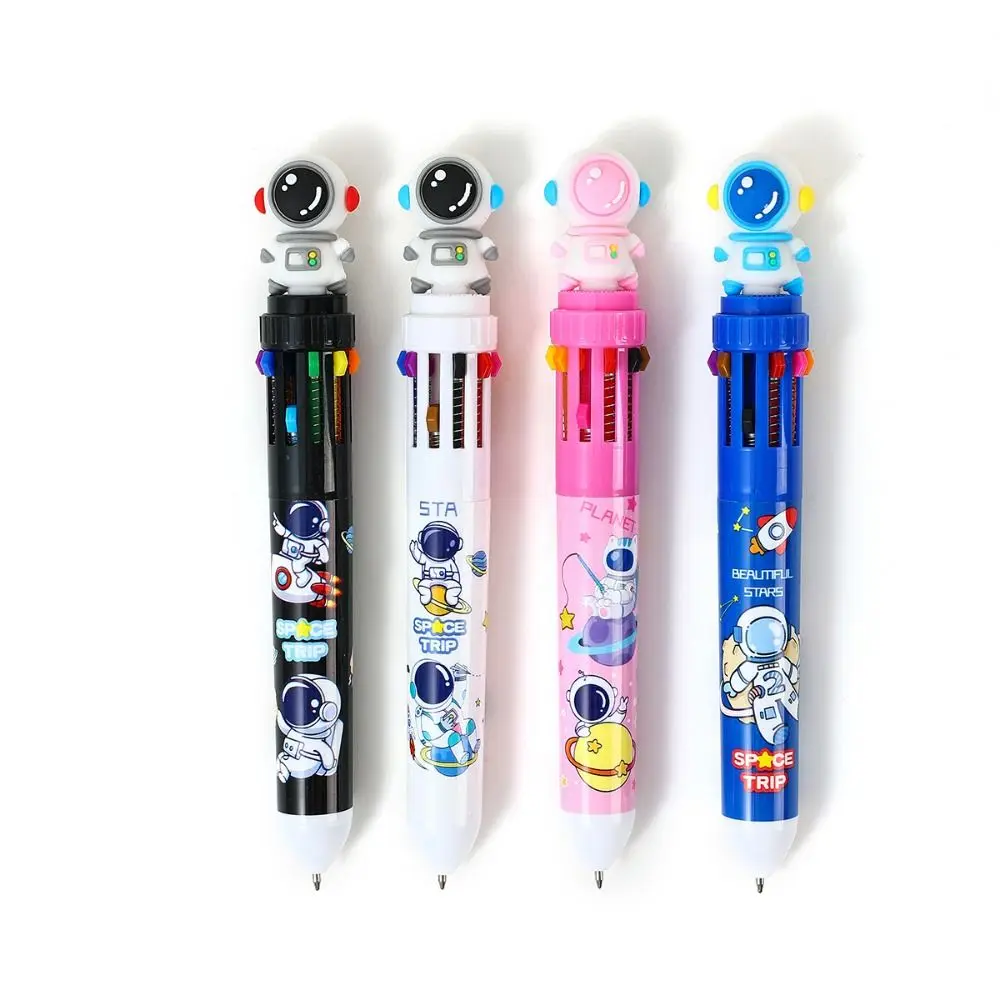 Multifunctional Astronaut Color Ballpoint Pen Astronaut Quick Dry 10 Colors Ballpoint Pen Colorful Cartoon Multicolored Pen