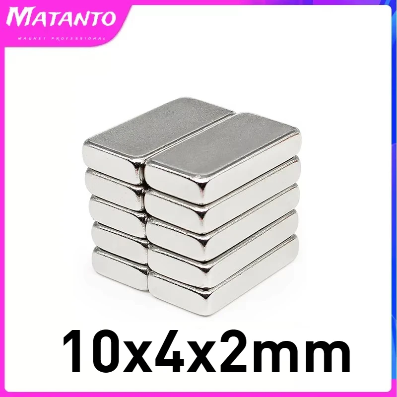 

50/100/200/500Pcs 10x4x2mm Block Rare Earth Magnet Strong N35 Quadrate Magnets Permanent Neodymium Magnet Magnetic 자석고리 후크