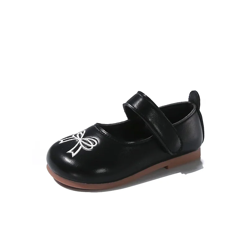 

Girl's 2025 New Princess Shoes Bowtie Party Chic Summer Kids Flat Shoe Non-slip Pu Leather Toddler Children Mary Janes 21-30