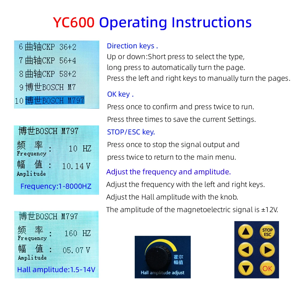 تحديث! YC600 مولد إشارة السيارات بستة قنوات ECU كاشف صيانة الكمبيوتر العمود المرفقي عمود الحدبات الاستشعار محاكي #4