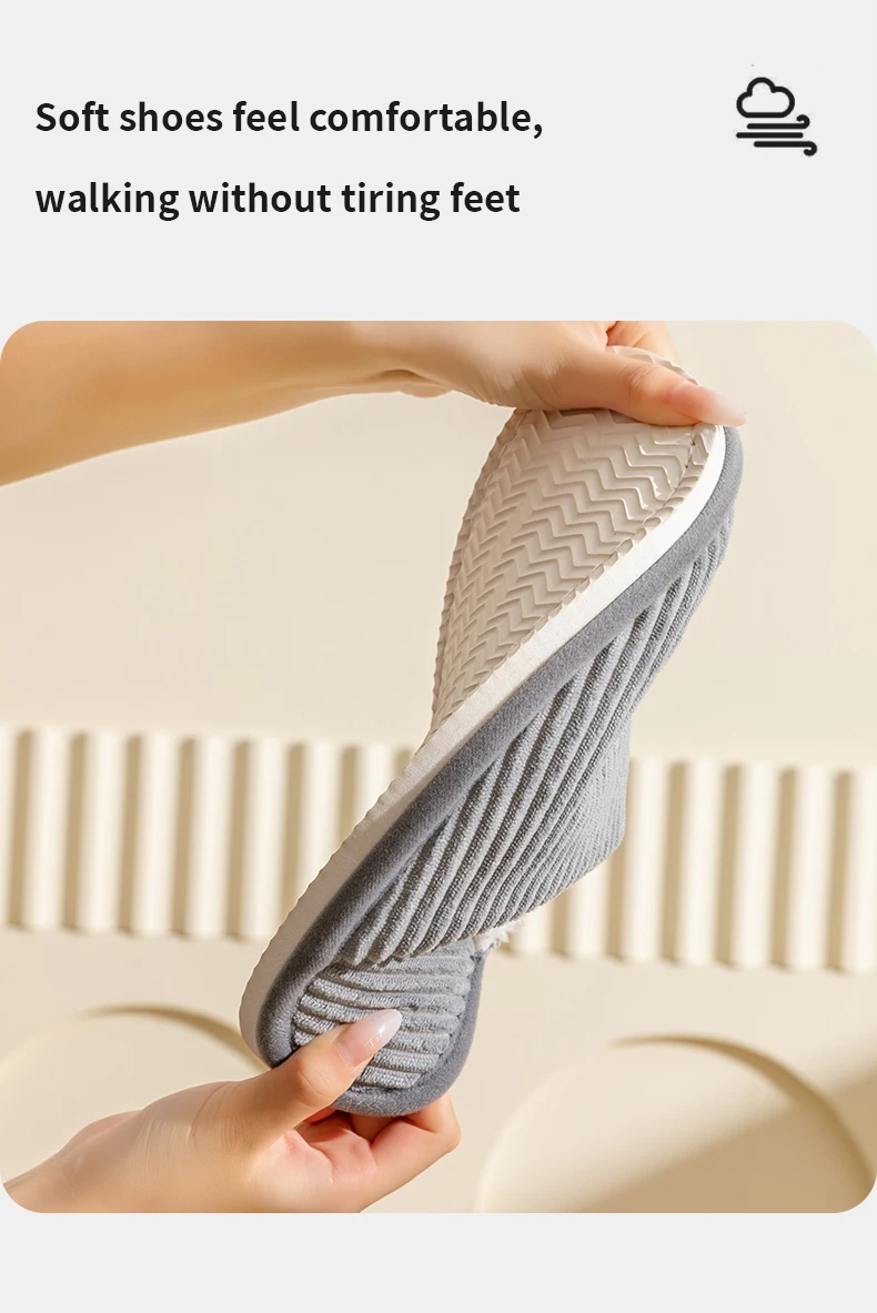 Winter warme Plüsch Herren Hausschuhe rutschfeste weiche Schuhe Komfort flache Ferse Indoor Schlafzimmer Paar Hausschuhe für Zuhause Schuhe im Herbst – Detail 8