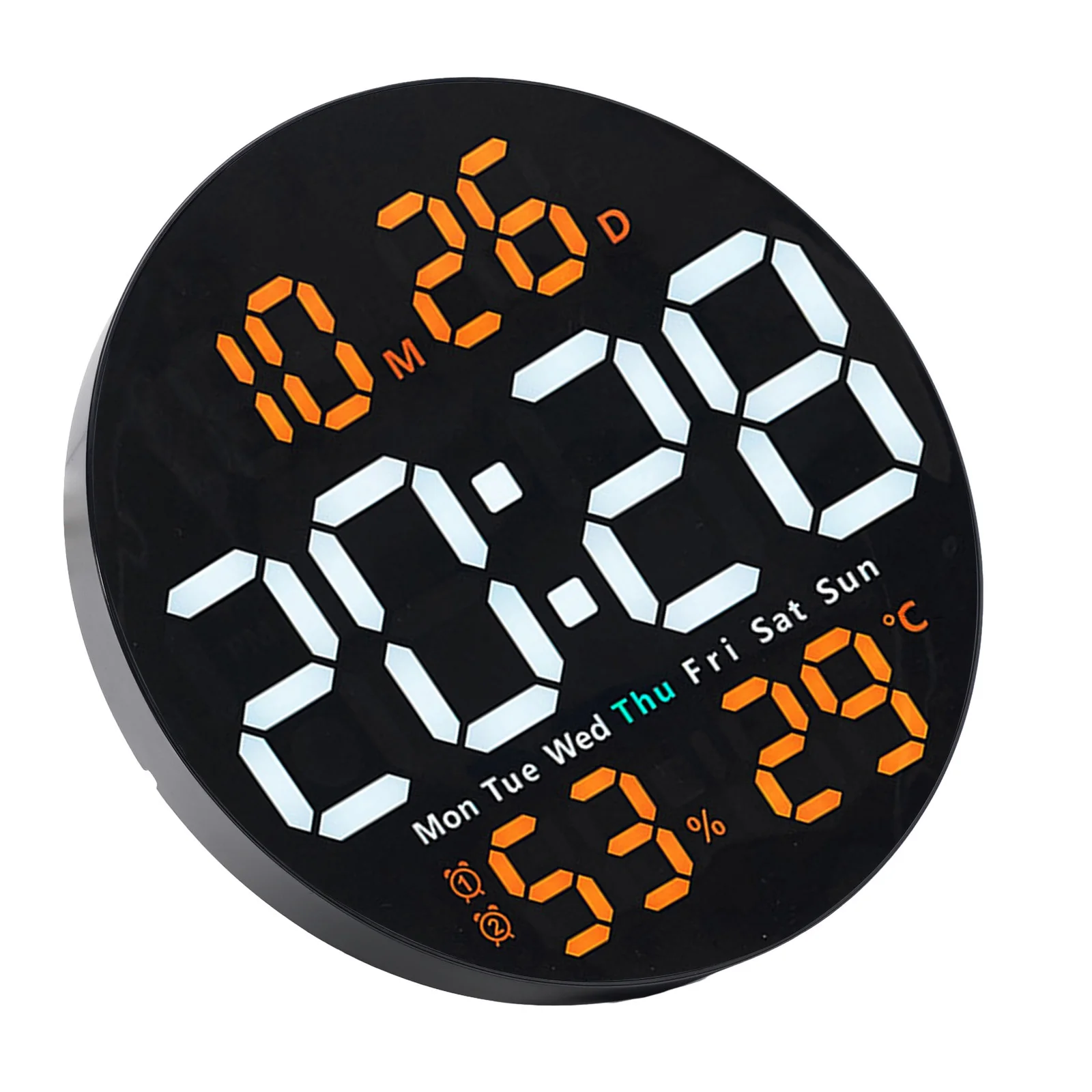 Sleek 10 Inch LED Digital Wall Clock with Alarm Functionality and Environmental Monitoring for Modern Living Spaces