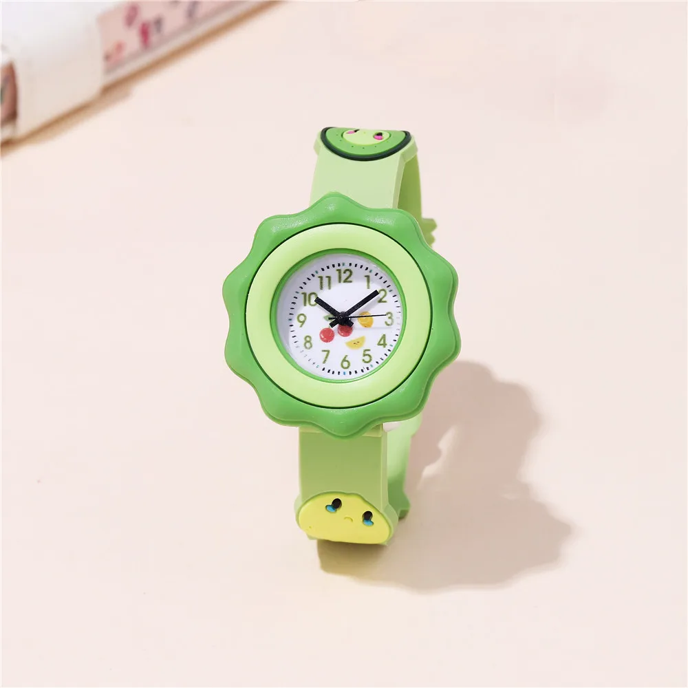 

Children Watch With Fruit Pattern green cute student Silicone wristwatch