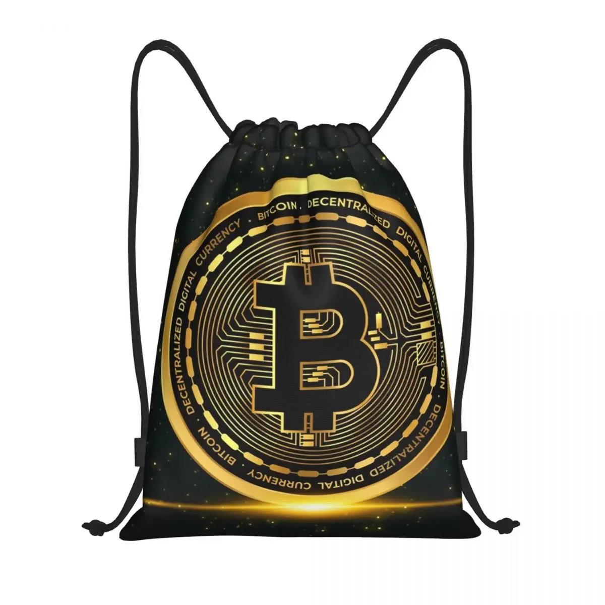 Bitcoin Crypto Cryptocurrency Drawstring Backpack Bags Women Men Lightweight Blockchain Btc Gym Sports Sackpack Sacks for Yoga