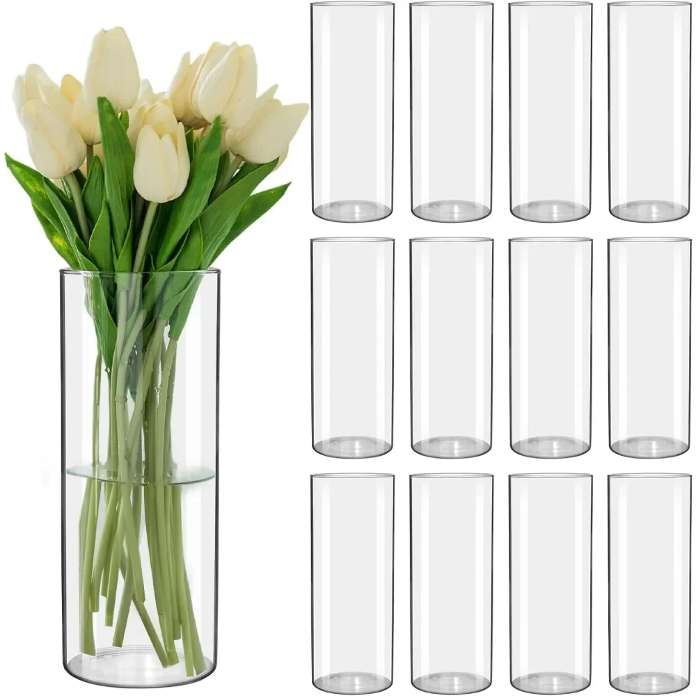 Decorative Vase Anniversary Ceremonies Home Decoration Clear Glass Cylinder Vases for Family Tables Parties Wedding Centerpieces