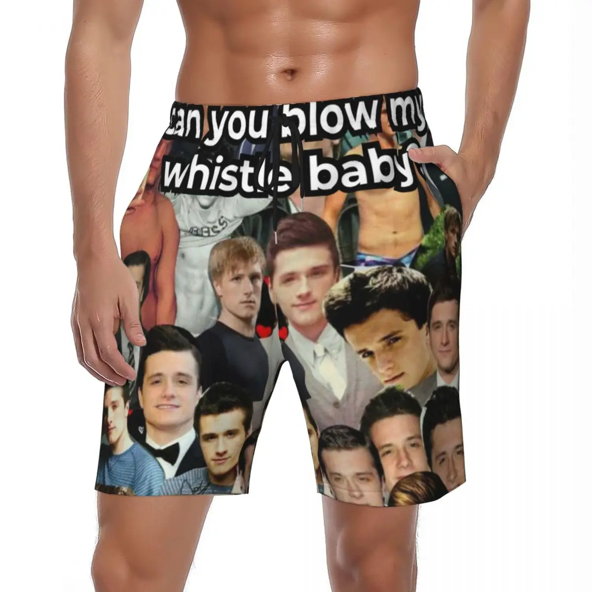 

J-Josh Hutchersons Gym Shorts Summer Funny Meme Y2K Retro Board Short Pants Men Sports Quick Dry Design Beach Trunks