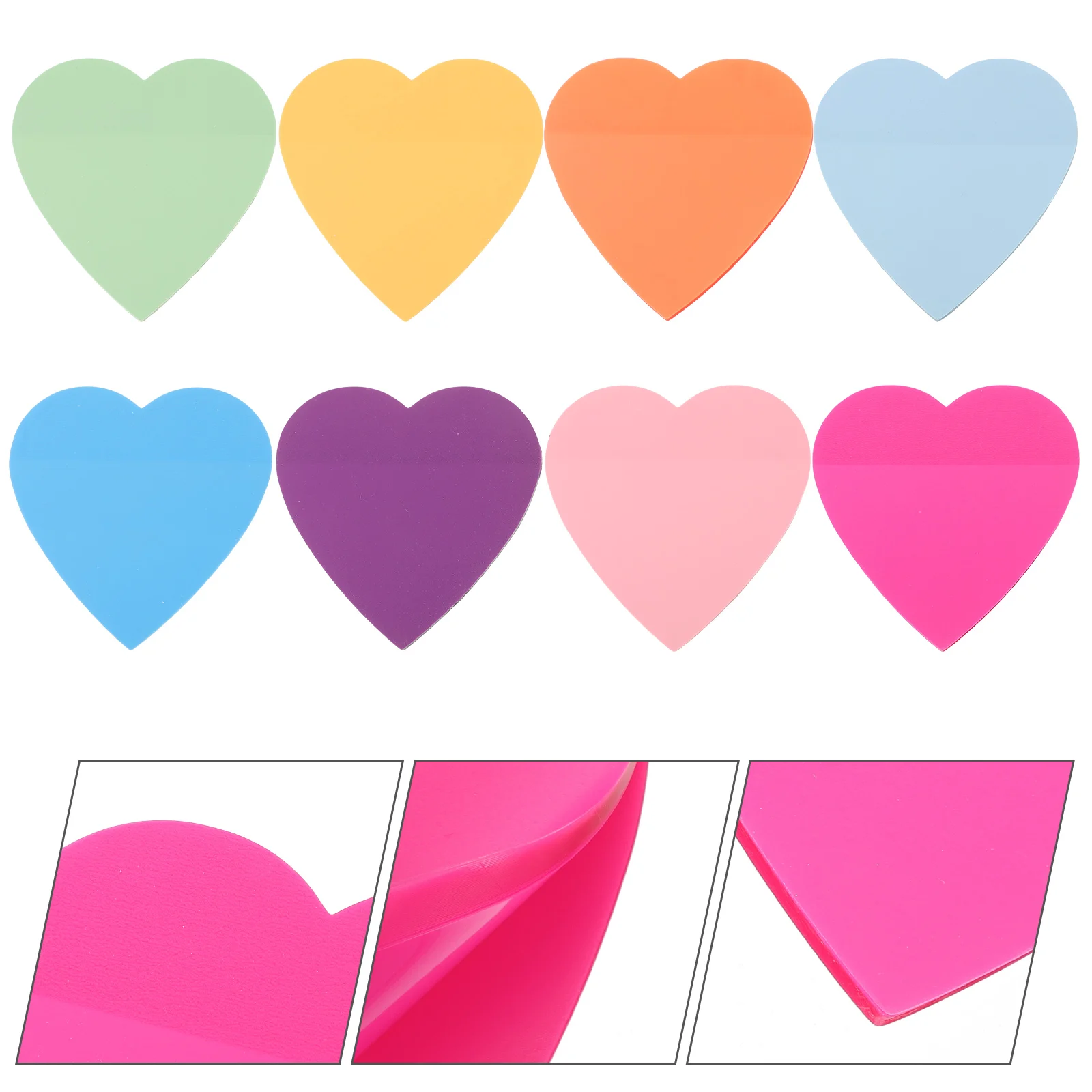 8 libri a forma di cuore 50 fogli ciascuno Blocco note impermeabili Adesivi per appunti autoadesivi multicolori per l'ufficio scolastico