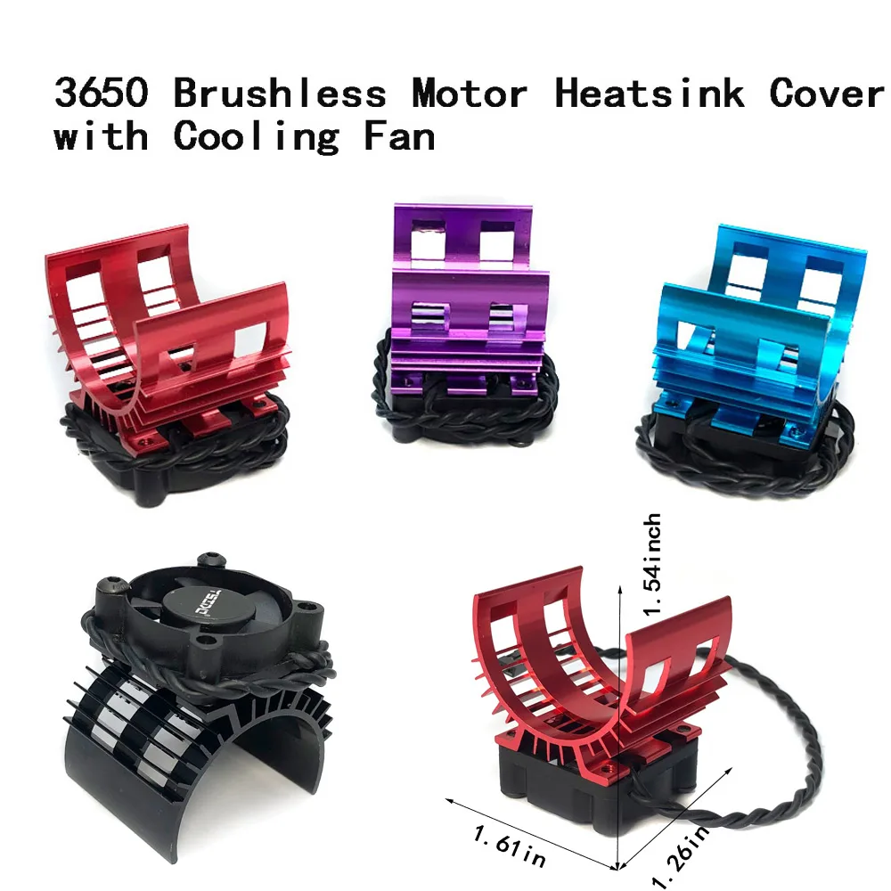 YSIDO RC Car 540 550 3650 3660 3665 Brushless Electric Motor Cover HeatSink Cooling Fan for Wltoys 124017 124016 Parts