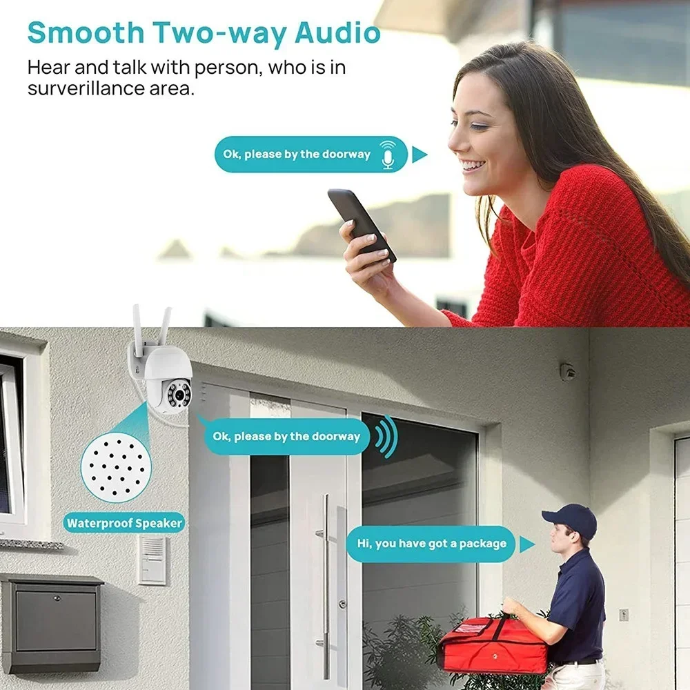 2025 10 بوصة مراقبة 4CH 8CH CCTV شاشة LCD أمن الوطن PTZ في الهواء الطلق كاميرا IP لاسلكية CCTV واي فاي نظام Nvr