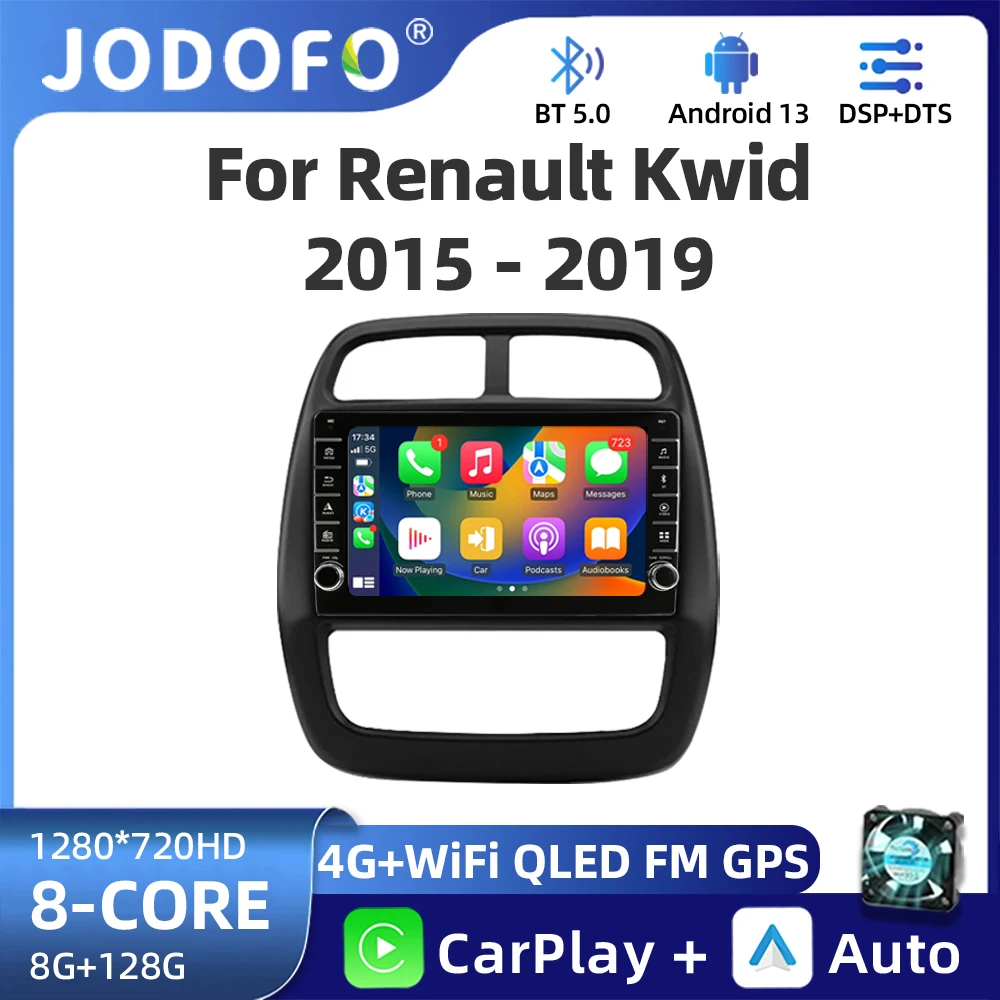 

Android 13 For Renault Kwid 2015-2019 Car Radio Multimedia Video Player Navigation GPS DSP BT 5.0 Carplay Auto No 2din 2 din dvd