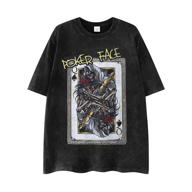 

Винтажная футболка в американском уличном стиле с эффектом потертости 2026, оверсайз, с эффектом стирки, для мужчин и женщин, ретро, повседневный топ