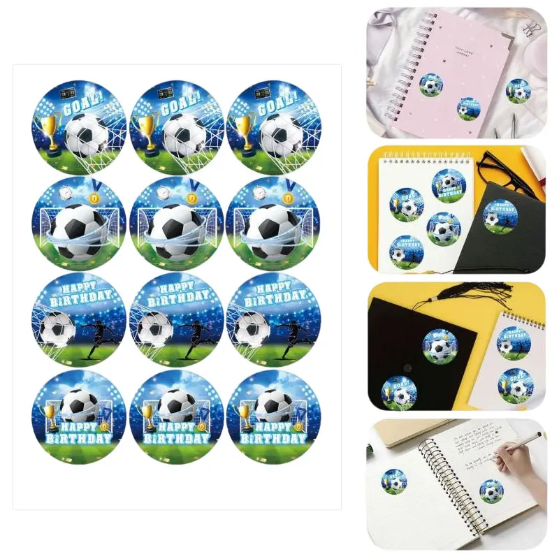 Geburtstags-Fußball-Dekoration Fußball-Themen-Tischgeschirr Tasse Teller Tischdecke Hintergrund für Kinder Tortendekoration Banner Party-Zubehör – Detail 22