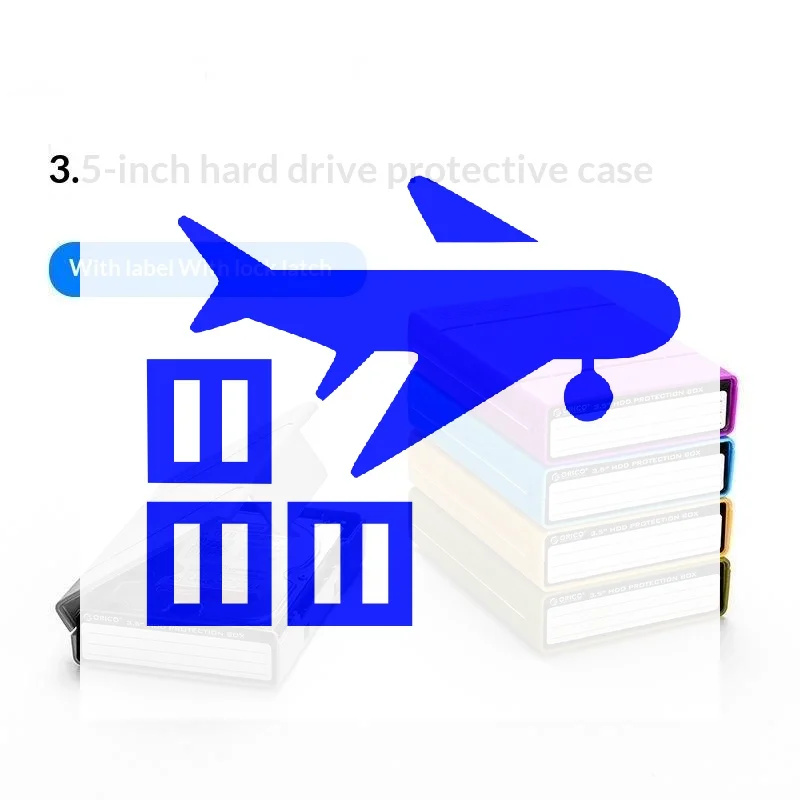 1PC PHP-35 Colorful 3.5-inch Hard Drive Storage Box Cover Anti Shock PP Box Sata Desktop Hard Drive Protection Box