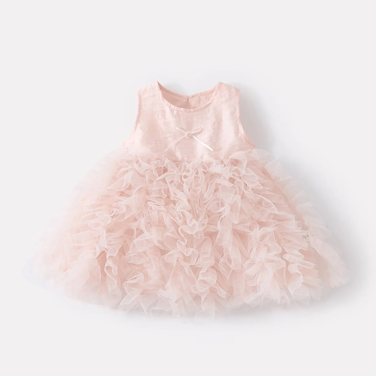 Baby Girls Summer Bow Vest Dress for Toddlers Cool and Sweet Princess Style Chiffon Puff Skirt