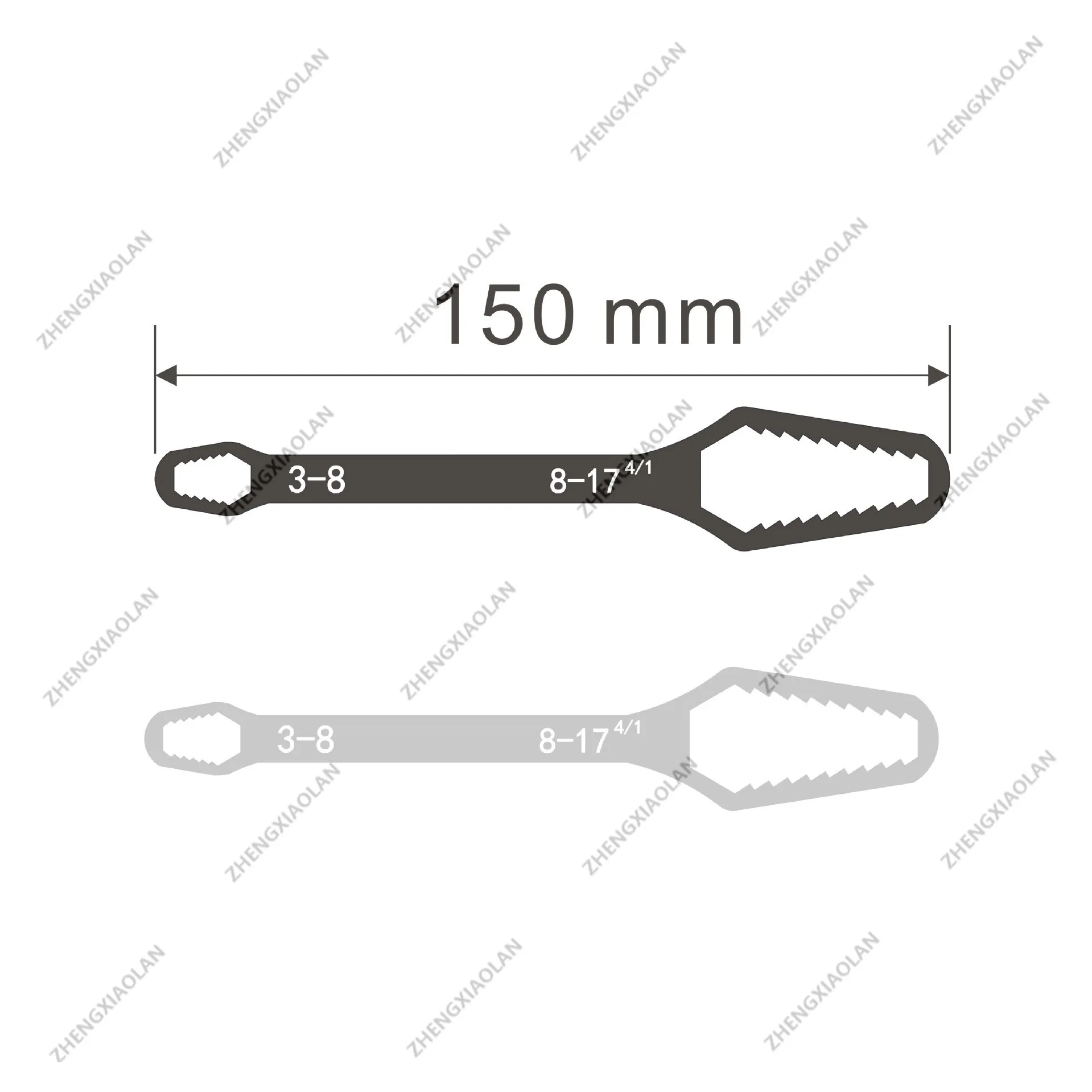 

8-22mm Universal Torx Wrench Self-tightening Adjustable Glasses Wrench Board Double-head Torx Spanner Hand Tools for Factory
