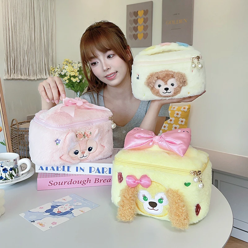 Cartoon Cosmetic Bag Duffy Bear LinaBell CookieAnn Plush Bag Large Capacity Cosmetic Storage Bag Handbag Gifts Girl