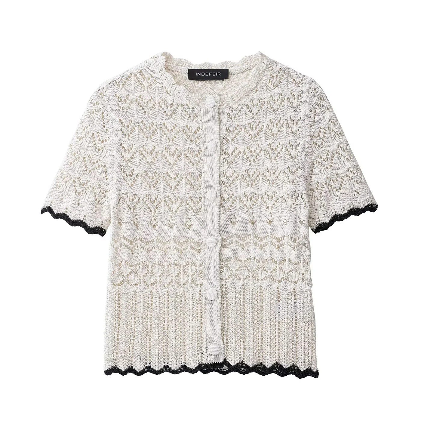 

Women's Mesh Knit Short Sleeve Jacket 2025 Fashionable Versatile New Knitwear for Women