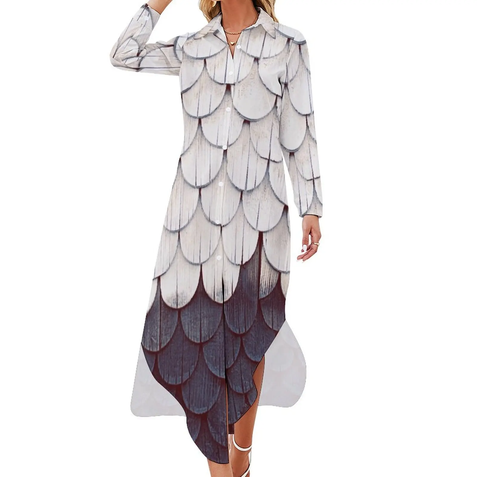 

SHELTER Long Sleeved Shirt Dress Women's long dress Clothing female dress