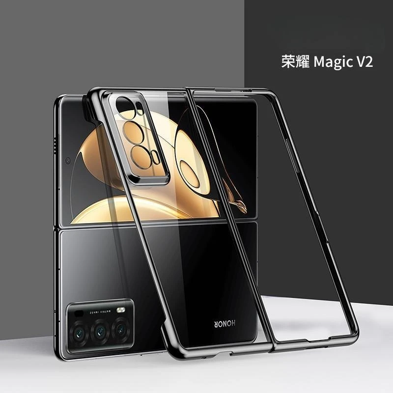 Electroplated Transparent Phone Case For Honor Magic V2 Protective Cover Shell