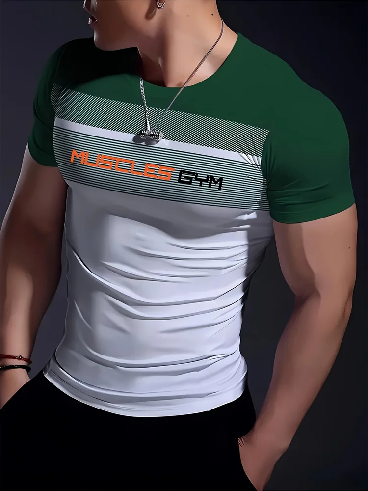 تي شيرت رجالي عصري صيفي جديد لعام 2025، قميص مطبوع فضفاض وغير رسمي #5