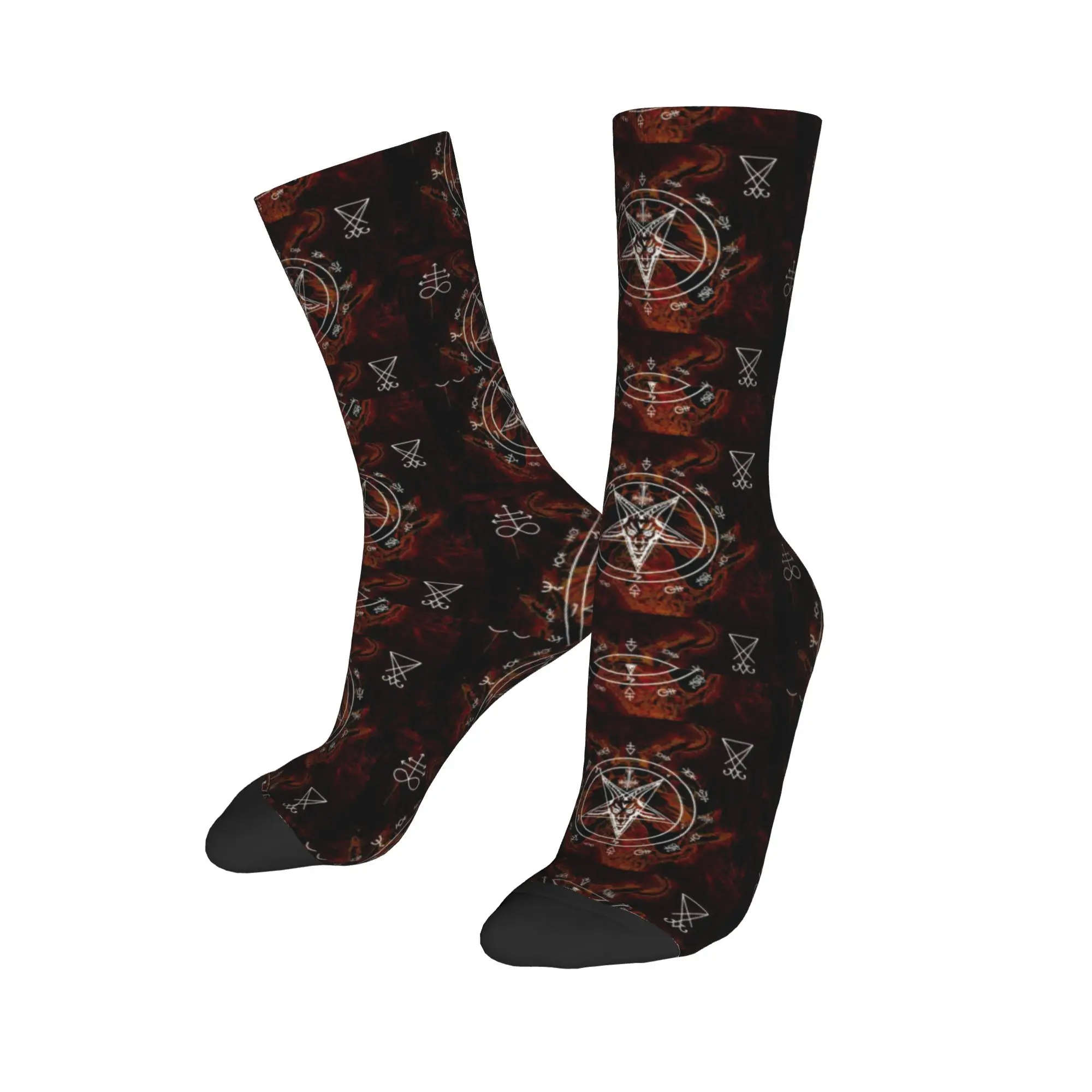 Calcetines personalizados The Occult of Baphomet para hombre, calcetines unisex divertidos con estampado 3D, calcetines de vestir satánicos del diablo