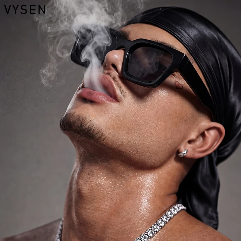 

2026 Luxury Polarized Bold Thick Frame Square Sunglasses Men Retro Designer Punk Oversized Sun Glasses For Male Driving Outdoor