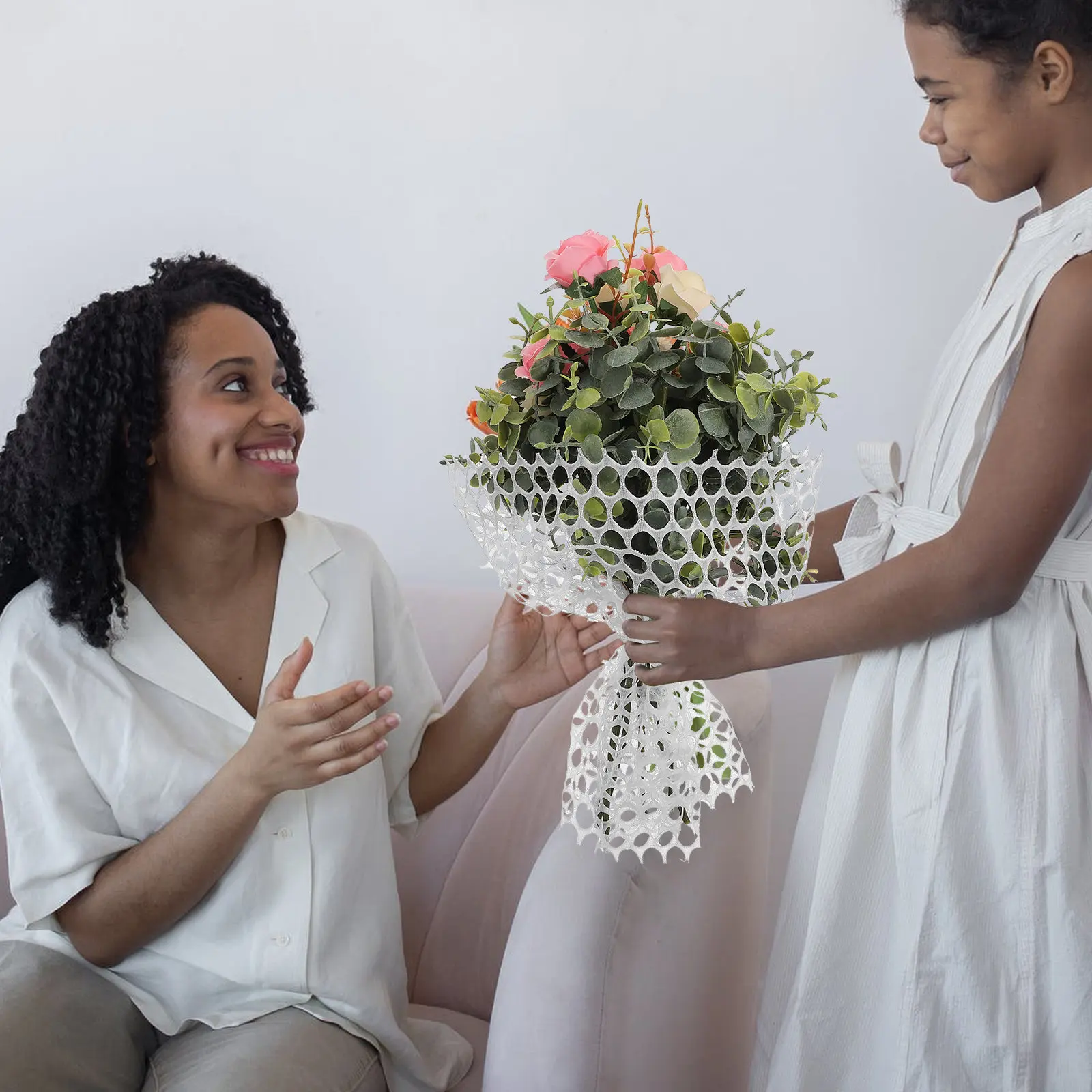 

Рулон сетки для упаковки цветов из высококачественного полиэстера, аксессуар для флористов, материалы для DIY-украшения букетов, подарочная упаковка для вечеринок