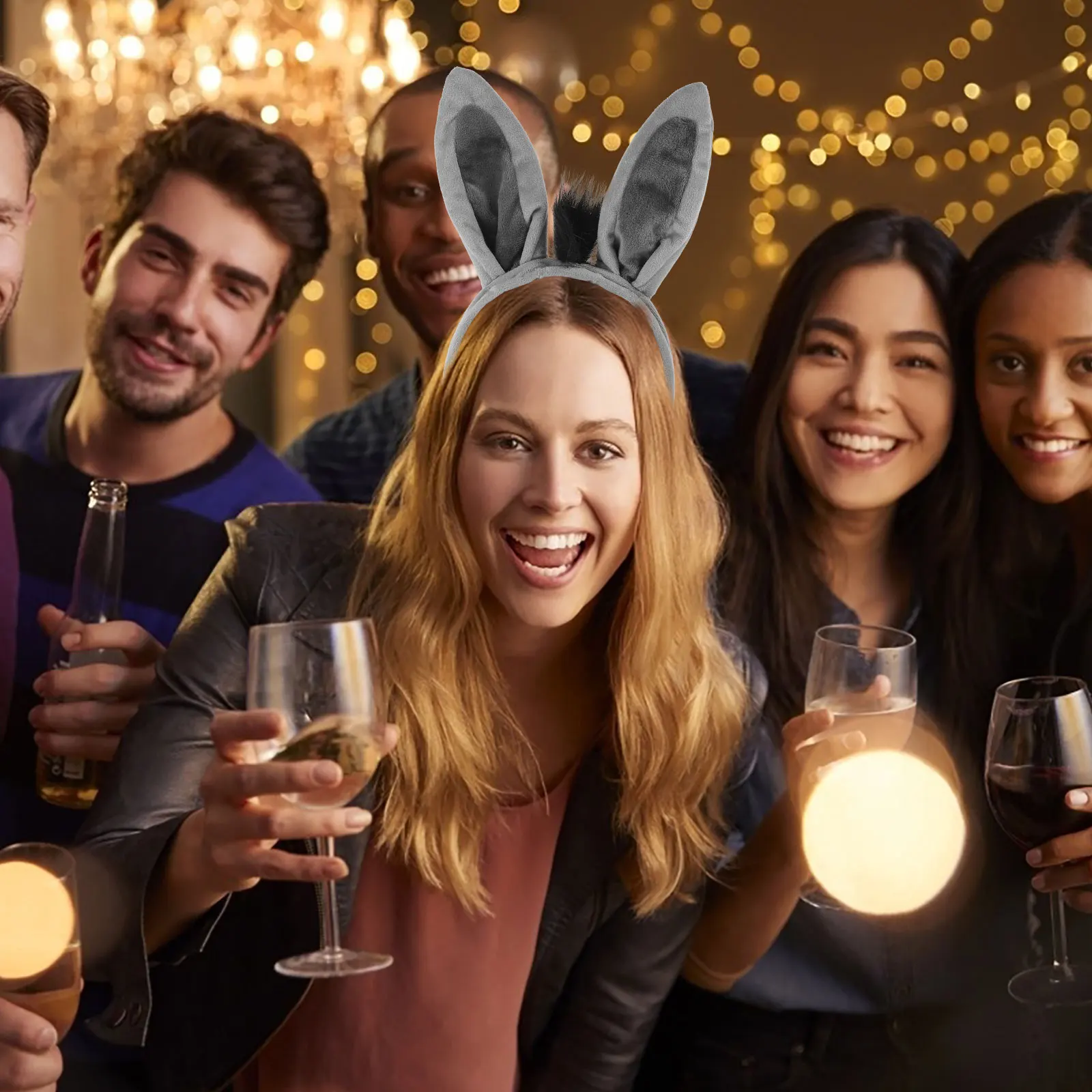 

Donkey Headb Party Donkey Ears Headb Accessories Ears Hair Accessories for Party Cosplay Gray Color Non Slip Lightweight