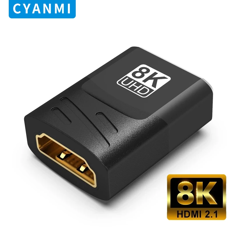 

HDMI 2.1 Extender 8K Female to Female Connector Extender Converter Adapter for Monitor Laptop PS4/5 PC TV HDMI Cable Extender