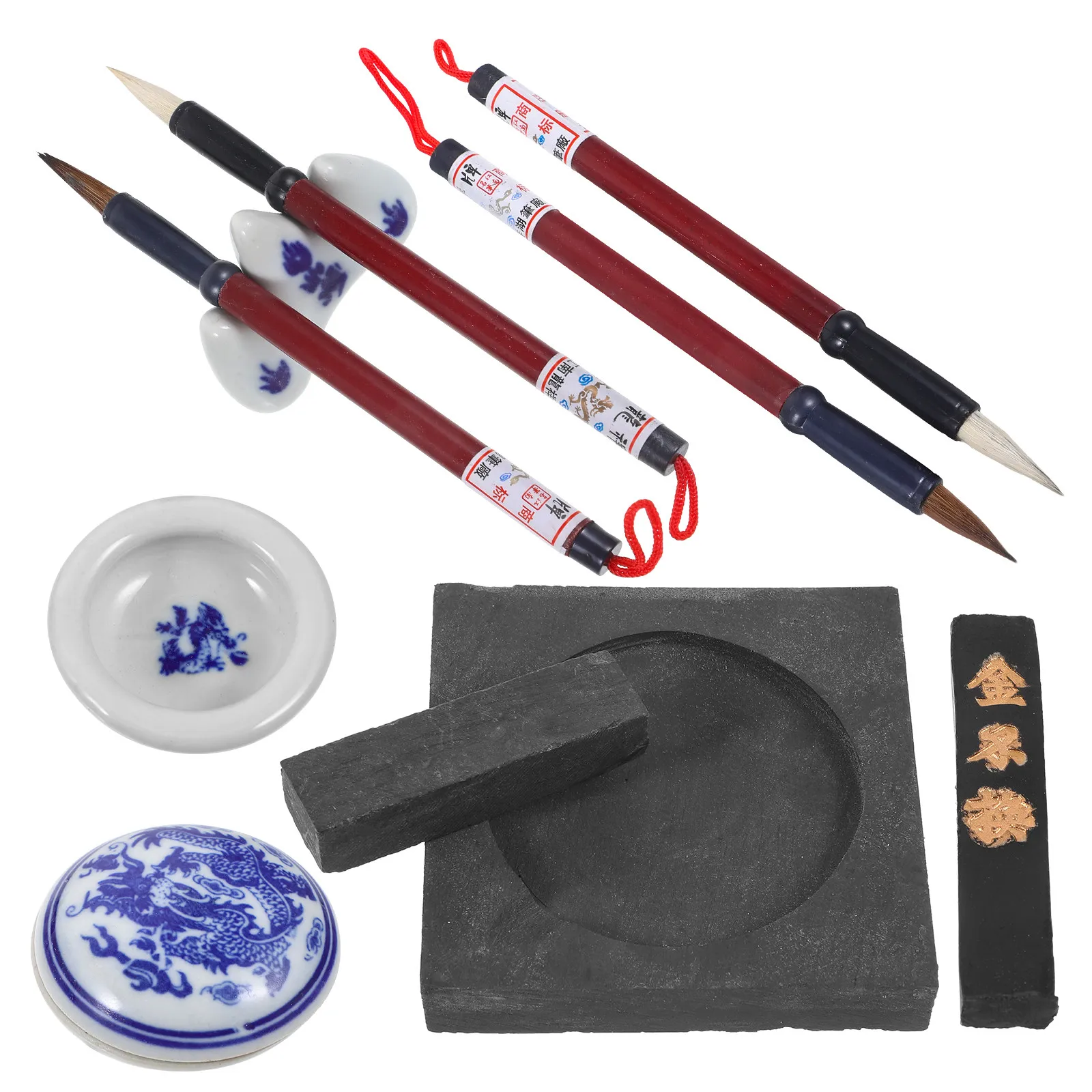 1Set Chinese Calligraphy Brush Kit Traditional Calligraphy Set for Beginners Chinese Painting Ink Brush for Writing Painting Art