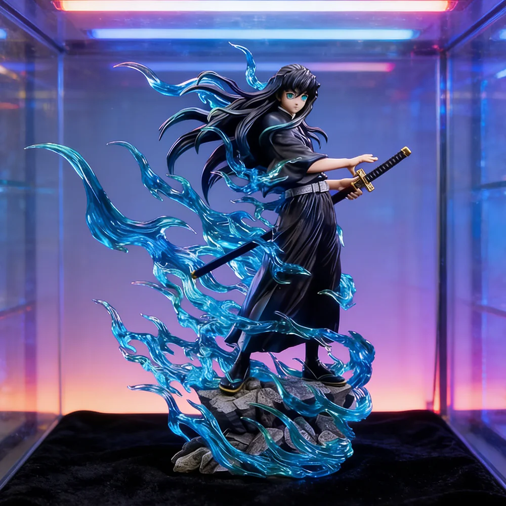 25cm/9,84 Zoll Anime Demon Slayer Figur Tokitou Muichirou Actionfiguren PVC-Statue Desktop-Ornament Sammlermodell Spielzeug Geschenke