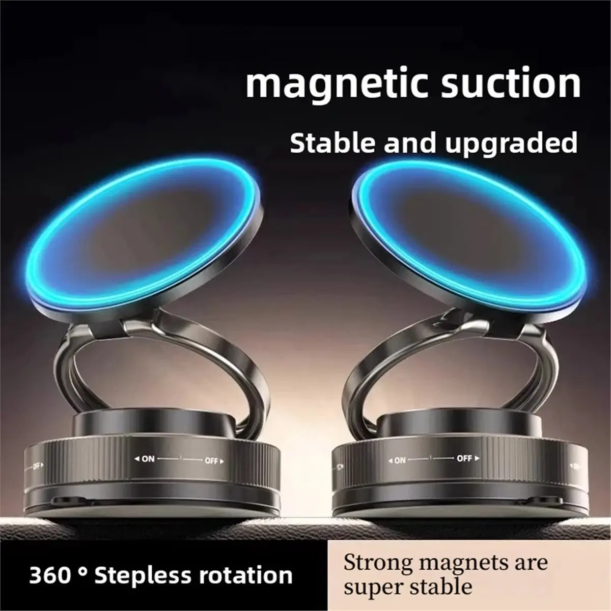 A64I Vacuum Magnetic Phone Holder Stand, for Suction Cup Phone MountAdjustable Swivel Lock, for Your Car/Gym/Mirror