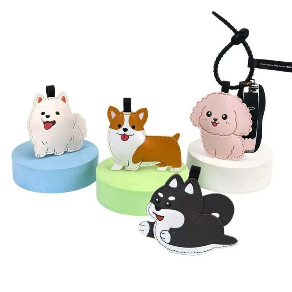 

Funny Pinch Called Bibi Puppy Puppy Pendant PU Leather Cute Puppy Keychain Corgi Sound Bag Pendants Adults Children