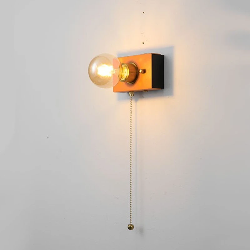 

Bauhaus style wall lamp with pull wire switch, retro style cafe entrance background wall entry decorative lamp