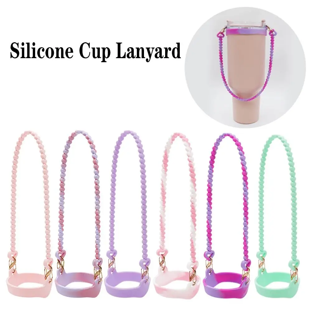 Soft Silicone Water Bottle Handle Portable Anti-slip Water Bottle Sling Carrier Holder With Strap Fits for Stanley Cup Accessory