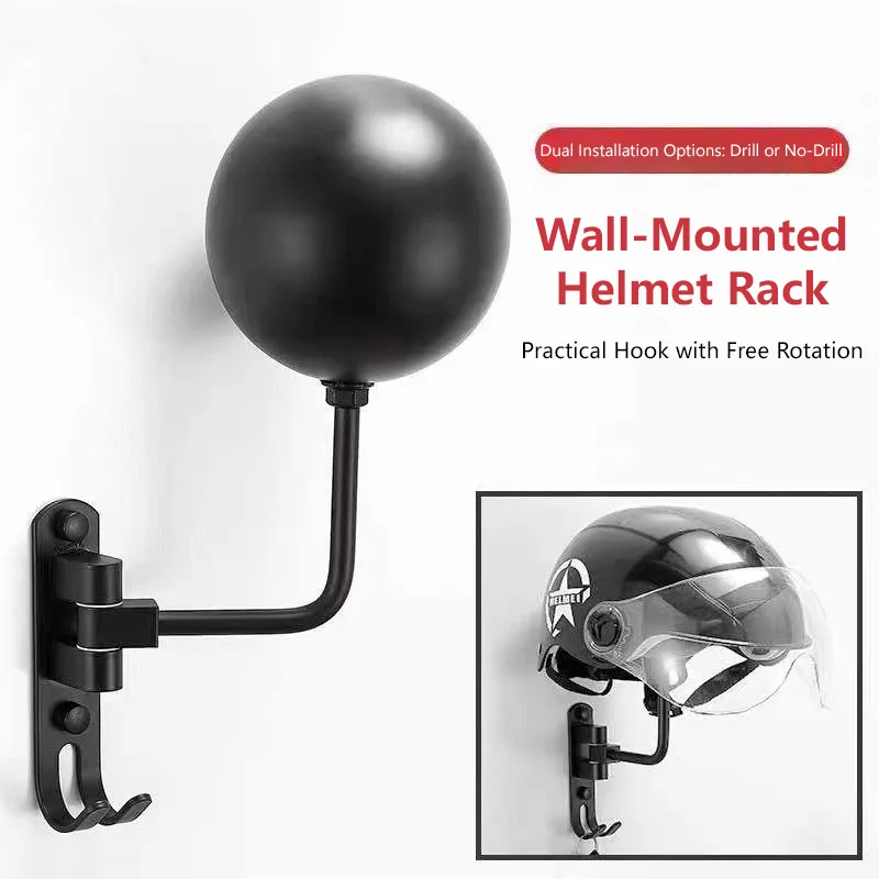 Multi Unctional Helmet Holder 180° Rotatable Motorcycle Helmet Moto Accessories Claw Hook Wall Mounted Hanging Hat Storage Hook