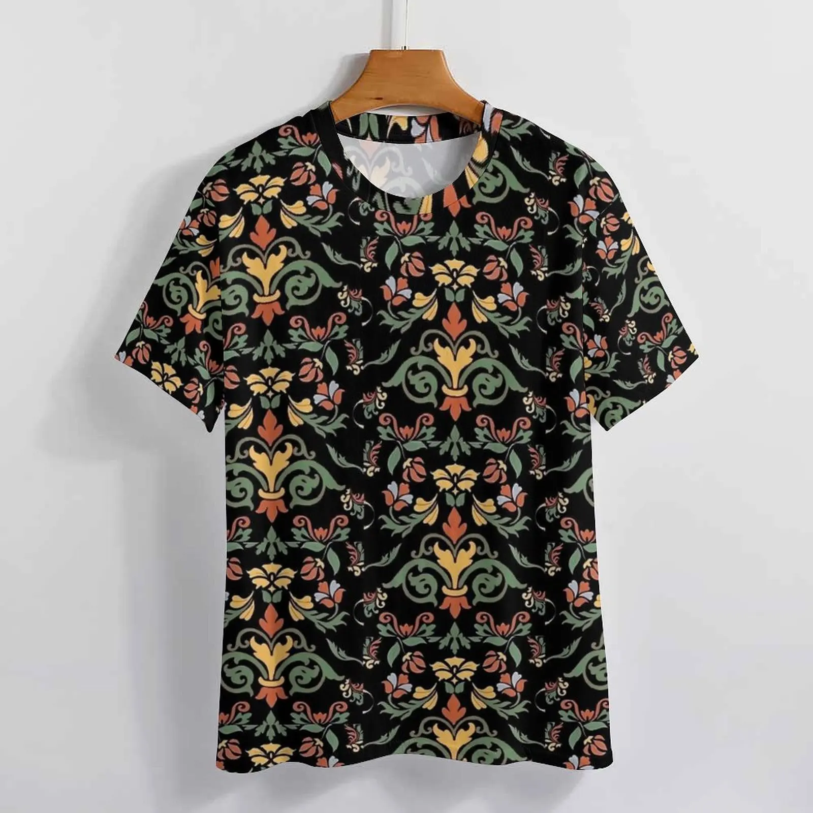 Art Nouveau T-Shirt For Man Retro Floral O Neck T Shirts Summer Popular  Clothes Short Sleeve Casual Oversize Tees Gift Idea