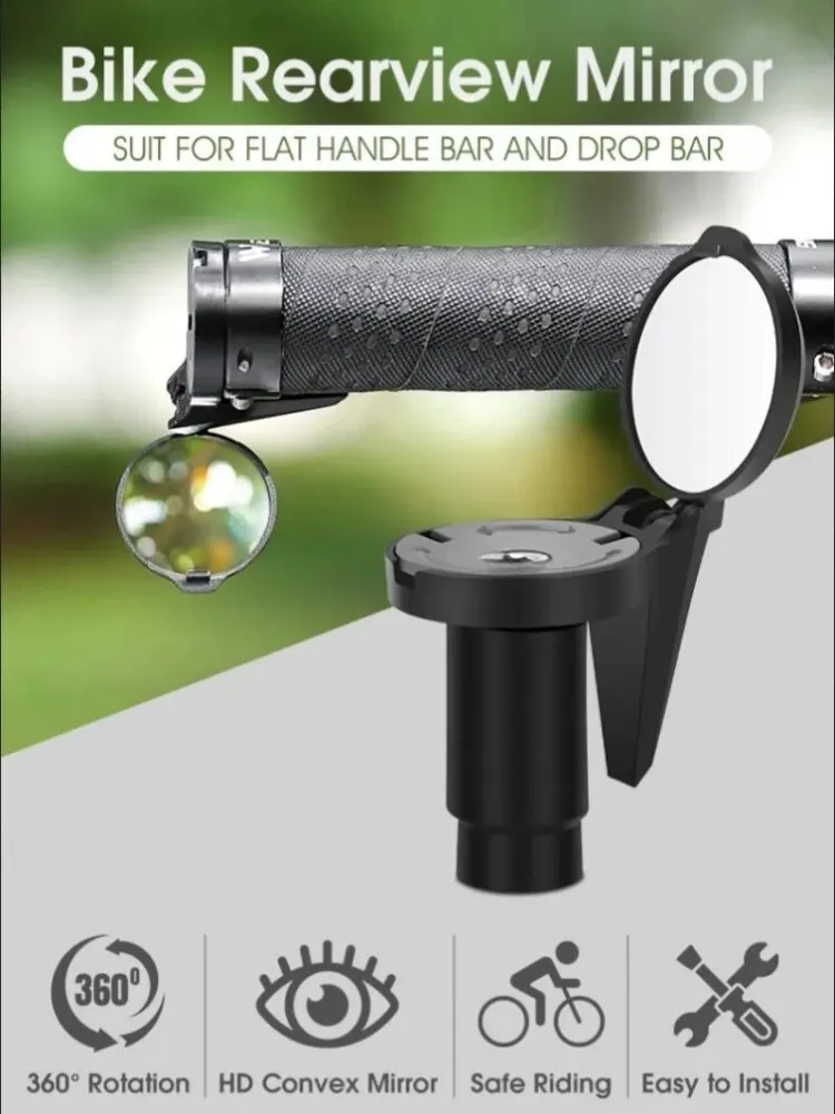 AliExpress NONE Bicycle 1PC Rear View Convex Mirror Handlebar Drop Bar Mount Acrylic Lens Back Sight Reflector Light Weight