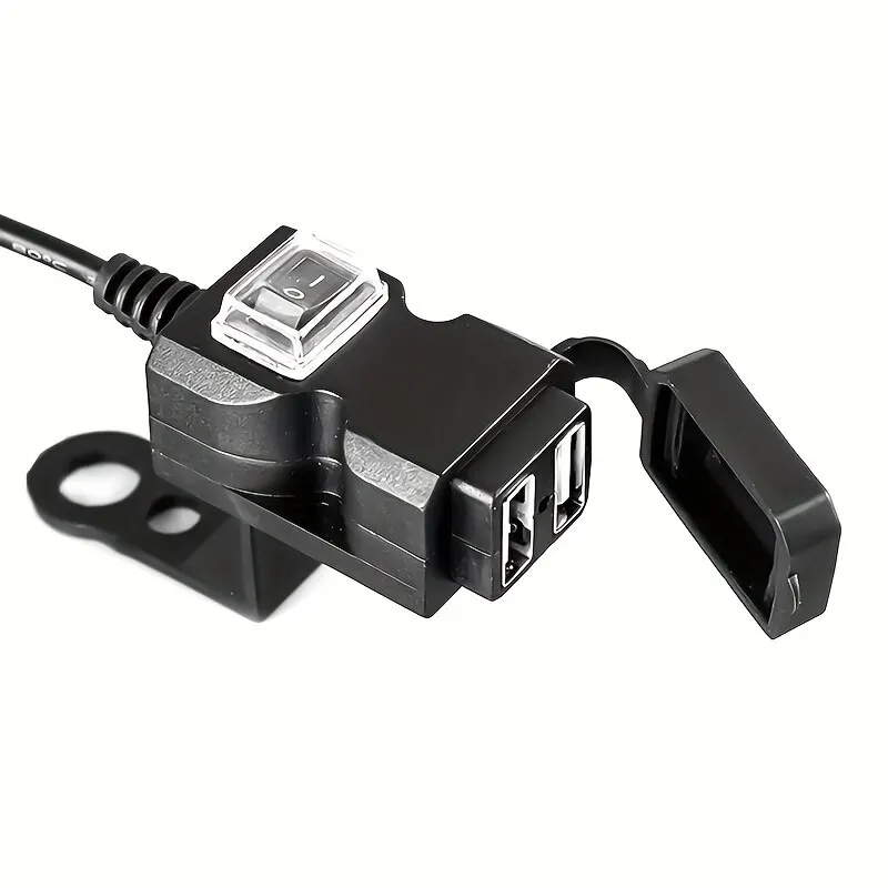 1pc motorfiets dubbele USB-opladeradapter achteruitkijkspiegel waterdichte stopcontact voor iPhone Samsung Huawei