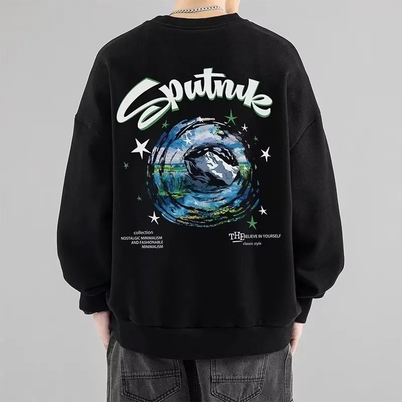 

Футболка мужская с принтом в японском стиле, Повседневная рубашка с длинным рукавом, топ с круглым вырезом, модная одежда, уличная одежда, белый цвет