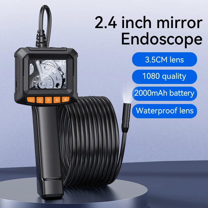 

2.4inch Industrial Endoscope 8mm 1080P HD Single & Dual LCD Digital Borescope Inspection Camera with Semi-Rigid Cord Gadgets