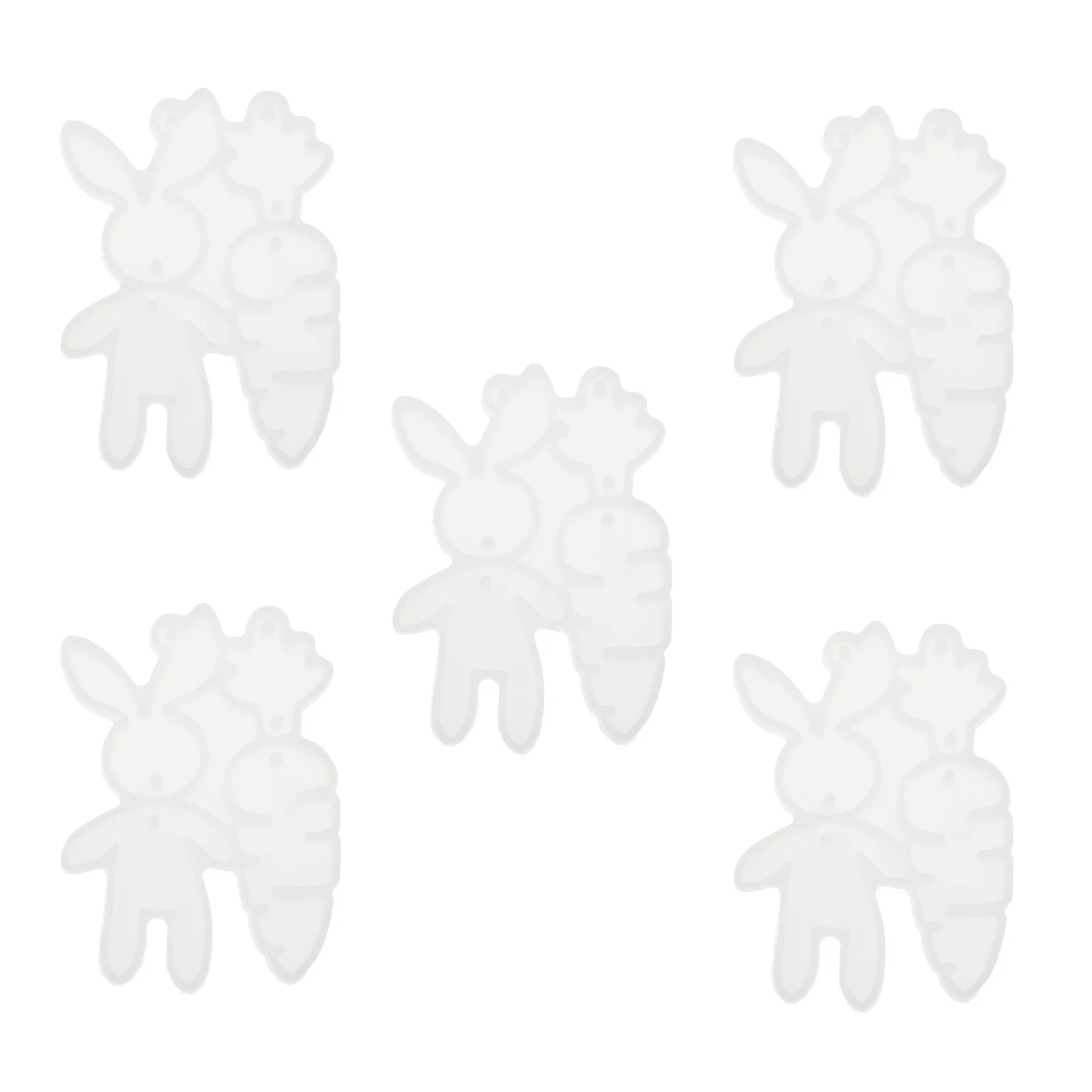 

5Pcs Creative Easter Bunny Molds DIY Keychain Pendant Molds Safe Silicone Easy Use Handicrafts Epoxy Mold Safe Silicone Mold