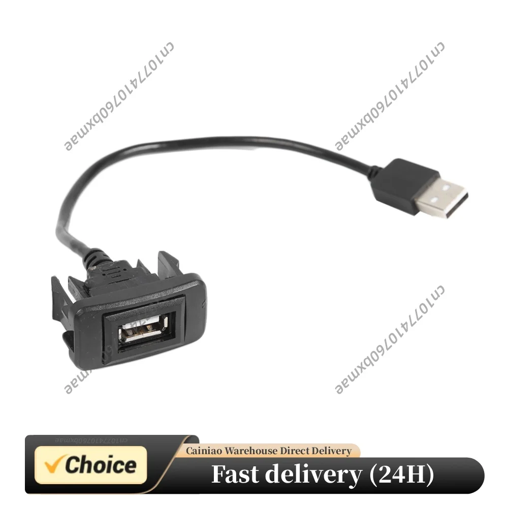 25cm Extension Cable Auto Accessories Car Dash Board Extension Cable USB 2.0 Port Black for Toyota Hilux Vigo Fortuner 2004-2012