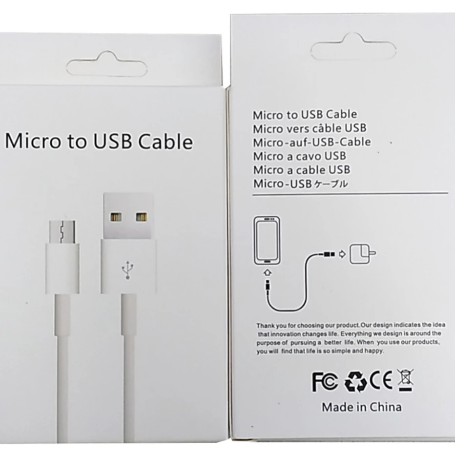 กล่องบรรจุภัณฑ์กระดาษขายปลีก100ชิ้นสำหรับโทรศัพท์แอนดรอยด์ iPhone Xiaomi Type C Micro-C เป็น USB-C/8Pin ชาร์จสายข้อมูลอย่างรวดเร็ว
