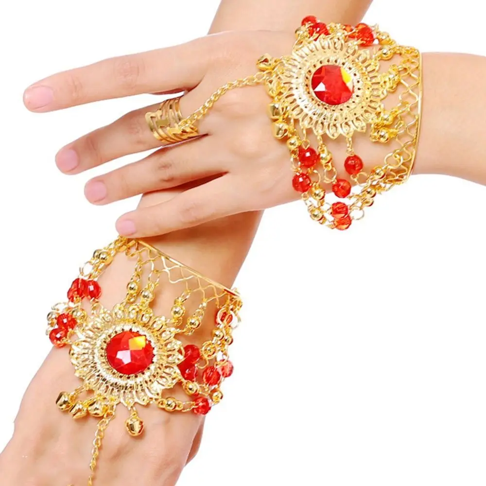 Ring Indian Dance Bohemian Show Out Tribal Performance Accessories Diamond Bracelet Dance Accessories Belly Dance Costumes